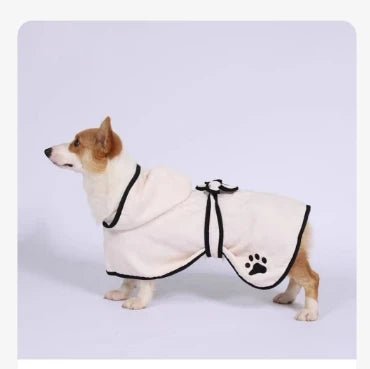 Hot Sale 100% Microfiber Dog Drying Towel Robe 400gsm Soft Super Absorbent with HoodBelt Eco-friendly Pet Cleaning Dog Bathing