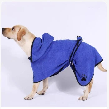Hot Sale 100% Microfiber Dog Drying Towel Robe 400gsm Soft Super Absorbent with HoodBelt Eco-friendly Pet Cleaning Dog Bathing