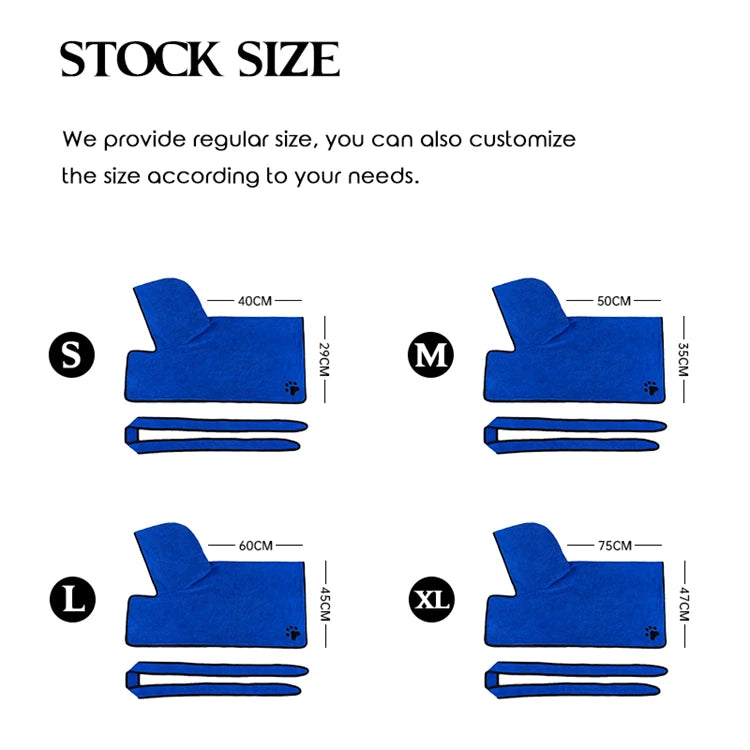 Hot Sale 100% Microfiber Dog Drying Towel Robe 400gsm Soft Super Absorbent with HoodBelt Eco-friendly Pet Cleaning Dog Bathing
