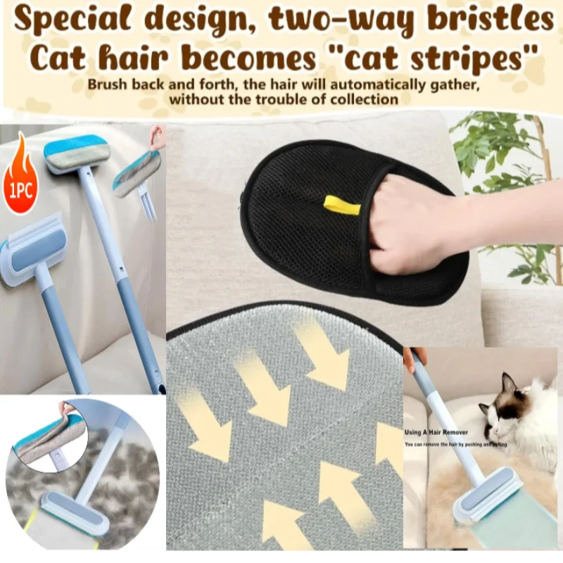 Upgraded Double Sided Grooming Glove Pet Dog Supplies Hair Remover Gloves Reusable Grooming Gloves Grooming Equipment For Dogs