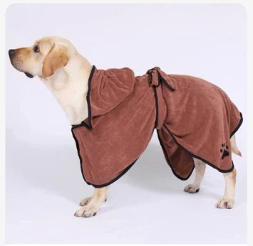 Hot Sale 100% Microfiber Dog Drying Towel Robe 400gsm Soft Super Absorbent with HoodBelt Eco-friendly Pet Cleaning Dog Bathing