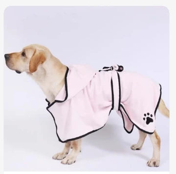 Hot Sale 100% Microfiber Dog Drying Towel Robe 400gsm Soft Super Absorbent with HoodBelt Eco-friendly Pet Cleaning Dog Bathing