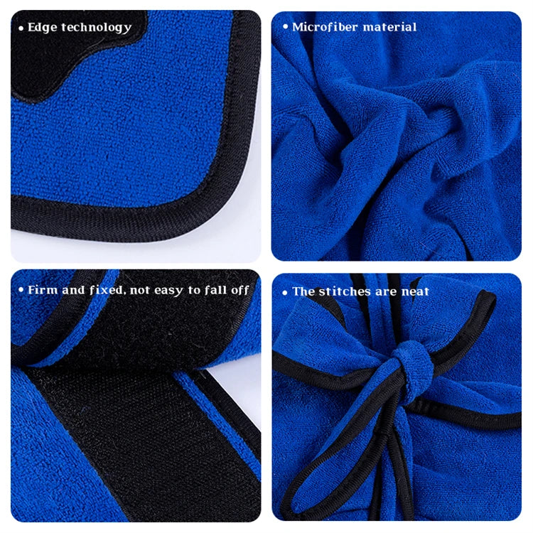 Hot Sale 100% Microfiber Dog Drying Towel Robe 400gsm Soft Super Absorbent with HoodBelt Eco-friendly Pet Cleaning Dog Bathing